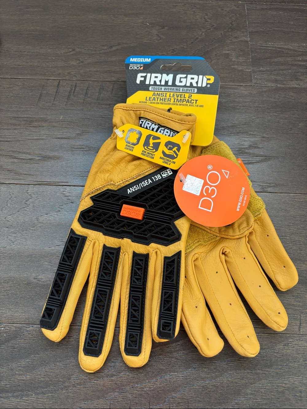 Firm Grip Tough Working ANSI Level 2 TSEA 138 genuine leather Impact,D30 protect